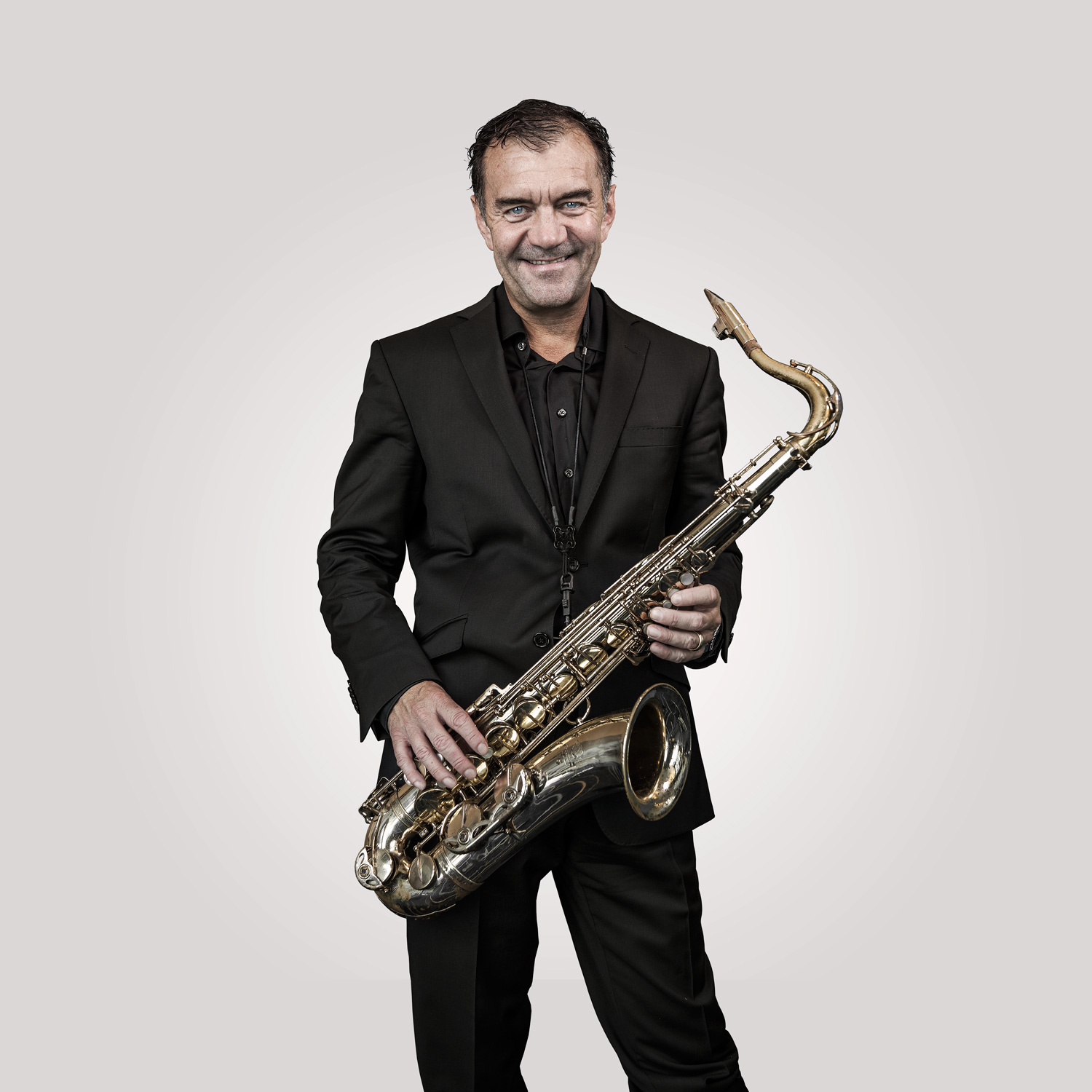 Musiker Sax Weihnachtsessen Saxophonist